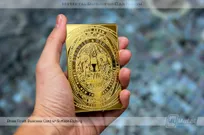 Brass-Finish-Metal-Business-Card-With-Abstract-Design-453233