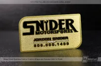 Brass-Finish-Metal-Business-Card-With-Textured-Finish-Custom-Shape-Black-And-White-Spot-Color-561458