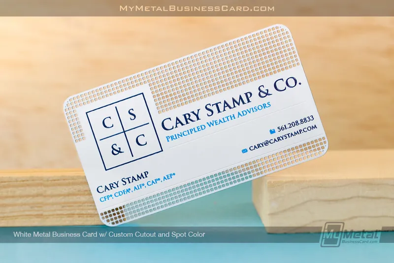 White-Metal-Business-Card-Custom-Cutout-Spot-Color-CSC-Wealth-Law