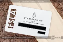 White-Metal-Business-Card-Custom-Cutout-Spot-Color-Four-Seasons