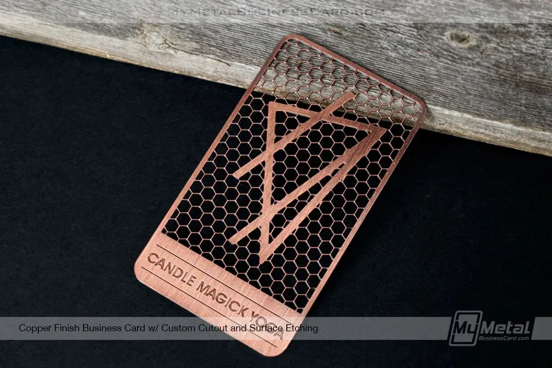Copper-Finish-Business-Card-Candle-Yoga