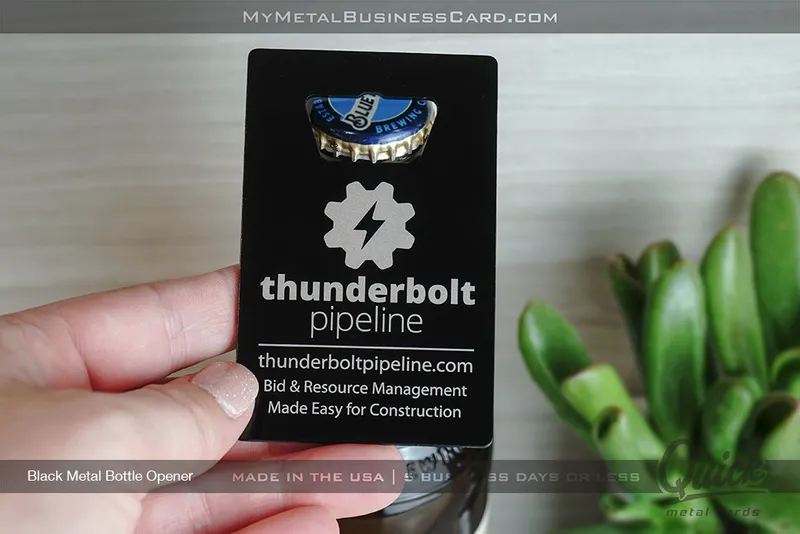 Black-Quick-Metal-Bottle-Opener-Business-Card-For-Construction-Company