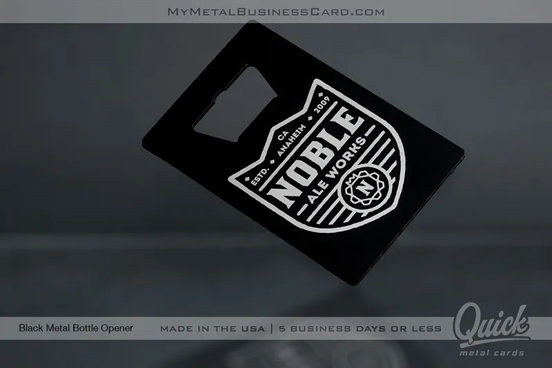 Black-Quick-Metal-Bottle-Opener-Business-Card-For-Noble-Ale-Works-Brewery