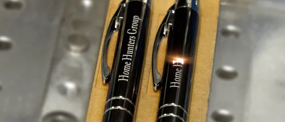 metal pen being etched