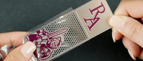 metal bookmark in individual sleeve