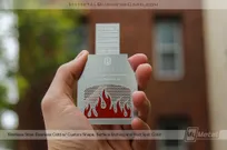Custom-Fireplace-Shaped-Stainless-Steel-Metal-Business-Card-With-Red-Spot-Coloring