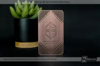 Copper-Finish-Metal-Businss-Card-for-Gladiator-Consulting-Group-with-Cutout-Pattern