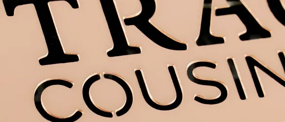 close up of rose gold cutouts