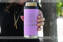 Light-Purple-Slim-Metal-Beverage-Holder-Silver-Laser-Etching