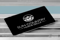 Matte-Plastic-Business-Card-Silver-Foil-StampSun-Country-Marine