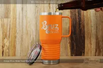 Orange-20-oz-Metal-Travel-Mug-Laser-Etched-Logo