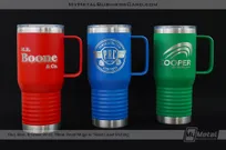 Red-Blue-Green-20-oz-Metal-Travel-Mug-Laser-Etched-Logo