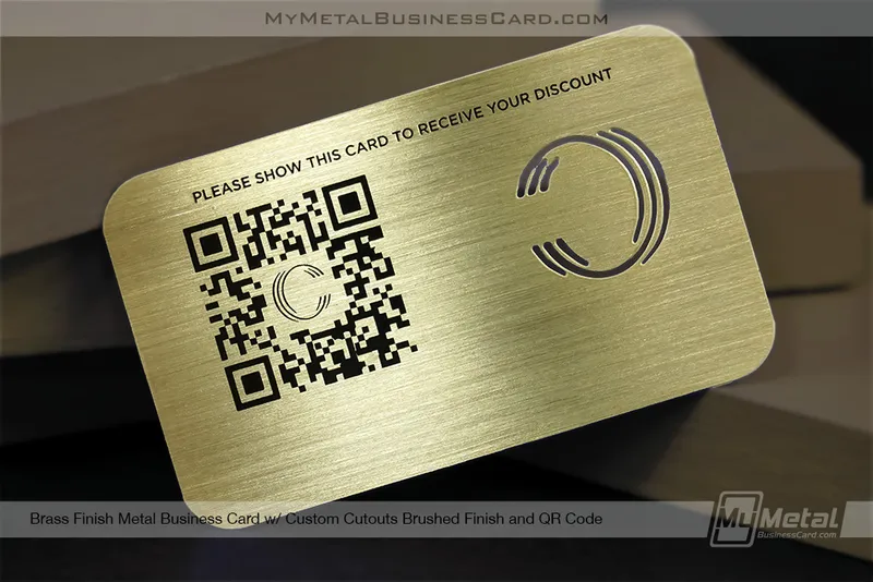 Custom Metal Membership Cards – Elevate Your Membership Program with Luxury & Durability 7 My Metal Business Card | AWS177023 Brushed Brass Finish Membership Card with QR Code and Custom C Cutout Logo