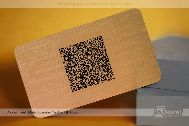 Copper-FInish-Metal-Buisness-Card-with-QR-Code-Printed-Onto-Card