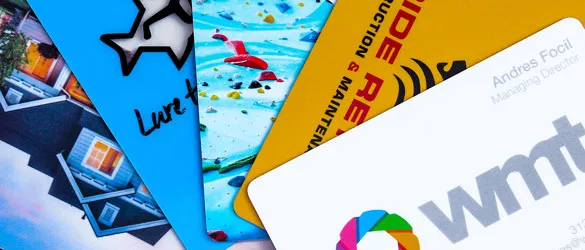 Vibrant Printing on Plastic Business Cards Fanned Out