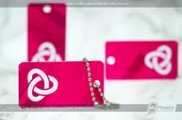 Plastic-Key-Tags-with-Ball-Chains-for-Memebership-Cards-with-Pink-Print