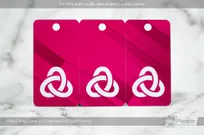 Plastic-Snap-Cards-with-3-Tags-and-Full-Color-Pink-Magenta-Logo