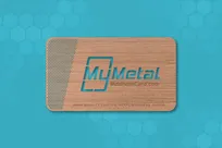 Copper Finish Metal Business Card with Cutouts and Both Sides Included in Pricing