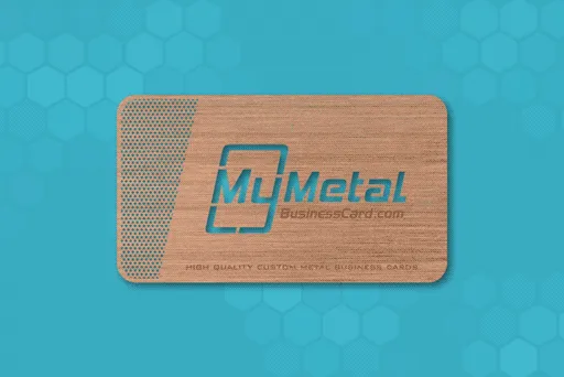 Copper Finish Metal Business Card with Cutouts and Both Sides Included in Pricing
