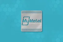 Square Metal Business Card with Double Sided Artwork and Custom Cut Through Hole Design