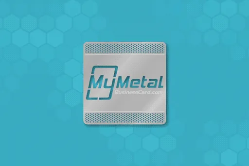 Square Metal Business Card with Double Sided Artwork and Custom Cut Through Hole Design