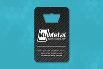 Carbon FIber Bottle Opener with Screen Printed Colors Custom Business Card