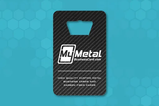 Carbon FIber Bottle Opener with Screen Printed Colors Custom Business Card
