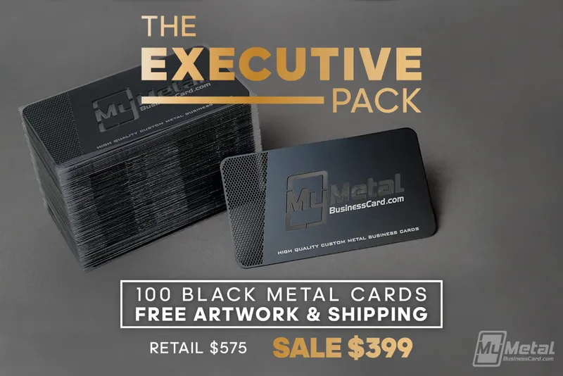 Black Metal Business Cards Executive Pack