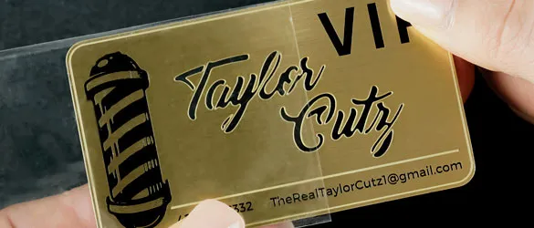 Meal Business Card wrapped carefully Metal Cards custom production time quick card production