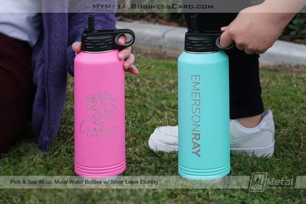 Pink-Teal-40-oz-Metal-Water-Bottle-Silver-Laser-Etching