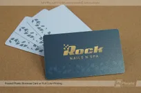 Frosted Plastic Business Card Full Color Printing Rock Nails Spa