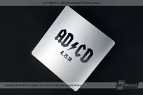 Square-Stainless-Steel-Metal-Invitation-with-Chrome-Finish-abd-Black-ACDC-inspired-logo