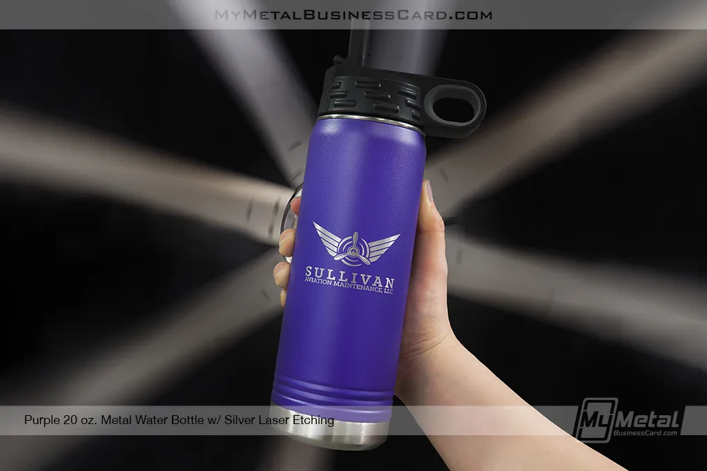 Purple-20-oz-Water-Bottle-Silver-Laser-Etching-Sullivan