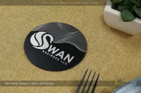 Black-Metal-Coaster-Silver-Laser-Etching-Swan-Business