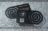 Black-Metal-NFC-Business-Card-Custom-Shape-Cutouts-Silver-Etching-Gold-Color-QR-Code-Hypnotist