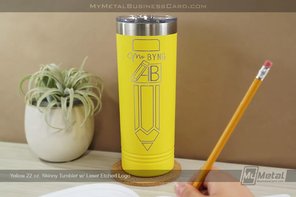Yellow-22-oz-Skinny-Tumbler-Laser-Etched-Logo-Byng