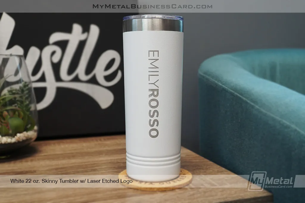 White-22-oz-Skinny-Tumbler-Laser-Etched-Logo-Emily