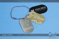 Quick-Metal-Dog-Tags-All-Finishes-Stainless-Steel-Brass-Black-Chain