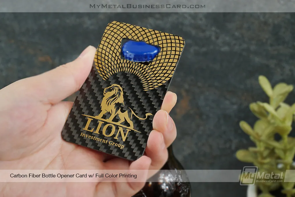 Carbon Fiber Bottle Opener Business Cards