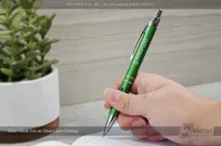 Green-Metal-Pens-Silver-Laser-Etching-Journal