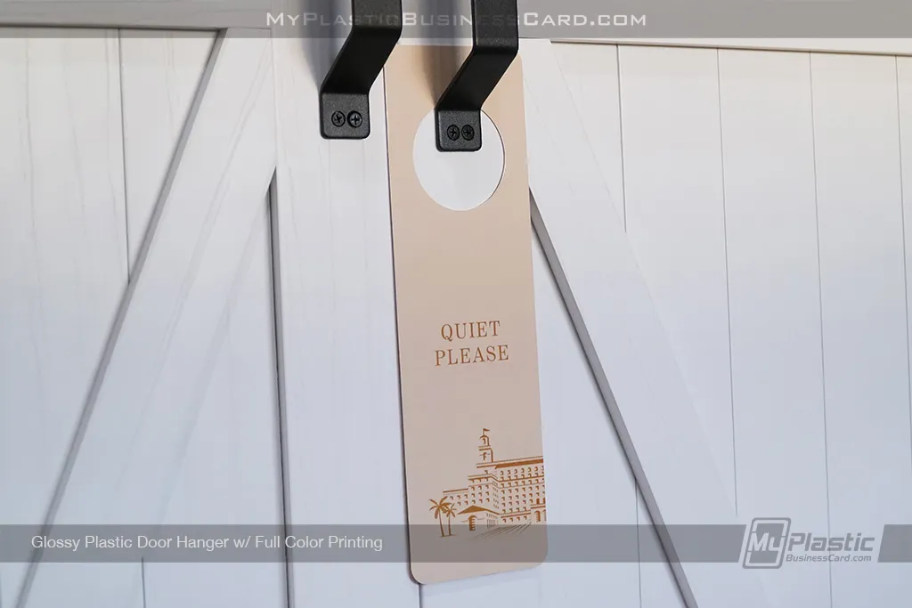Glossy-Plastic-Door-Hanger-Full-Color-Printing-Brown-Quiet