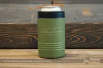 Olive-Green-Metal-Beverage-Holder-Silver-Laser-Etching-CampbellCounty