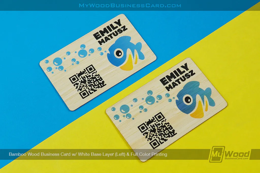 Bamboo-Wood-Business-Card-White-Base-Layer-Full-Color-Printing-Comparison-QR-Code
