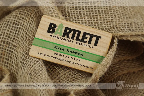 White Oak Wood Business Cards