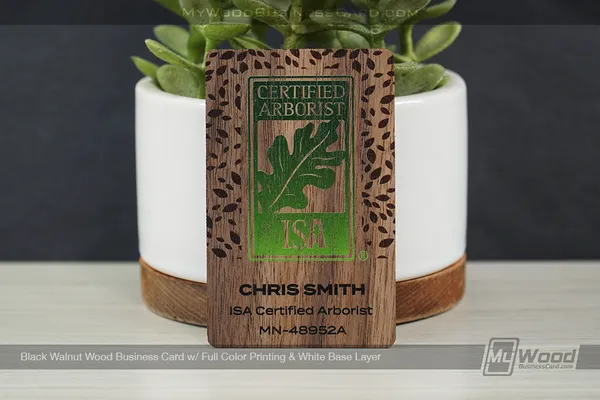 Black Walnut Wood Business Cards