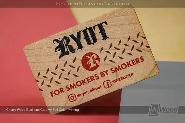 Cherry Wood Business Cards