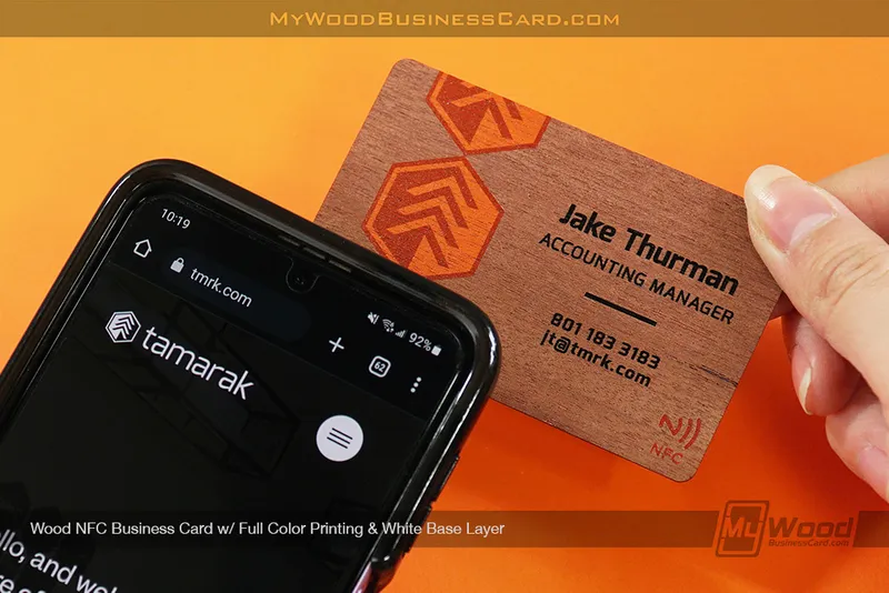Wood-NFC-Business-Cards-Full-Color-Printing-White-Base-Layer-Tamarak