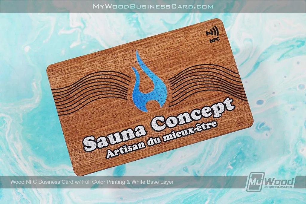 Wood-NFC-Business-Cards-Full-Color-Printing-White-Base-Layer-Sauna