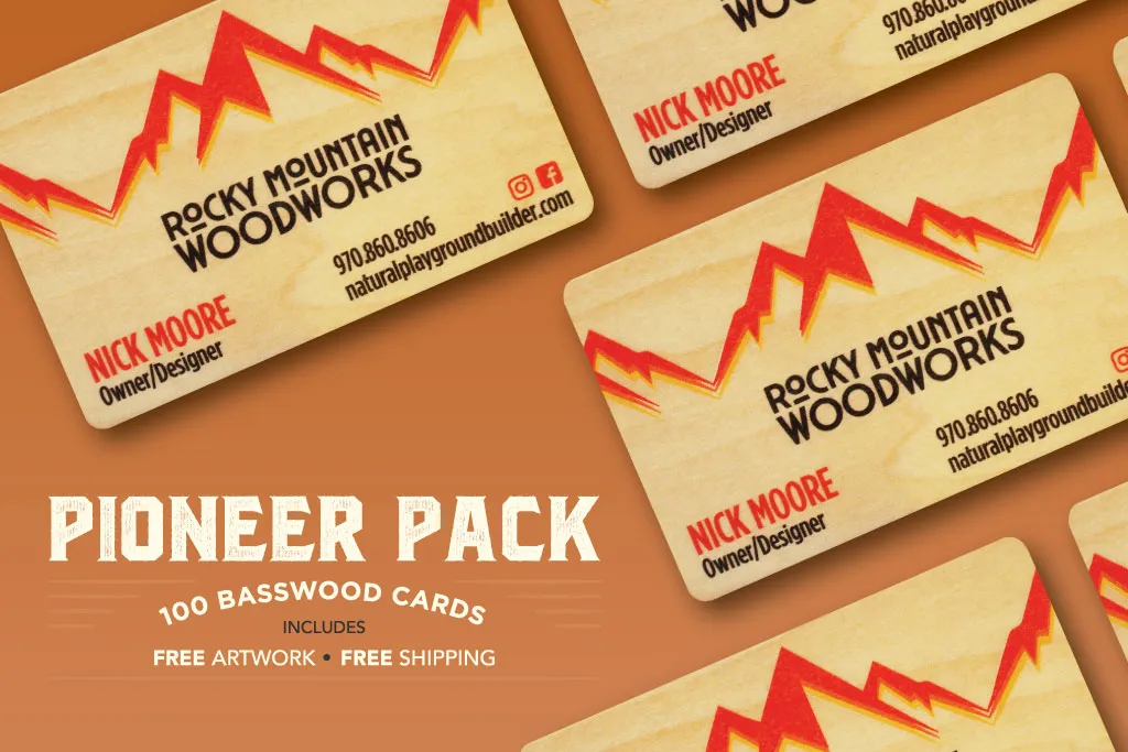 Wood Business Card Package Special with Basswood Cards