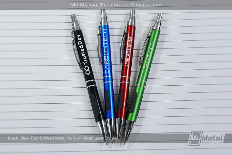 Black-Blue-Red-Green-Metal-Pens-Silver-Laser-Etching-All-Colors